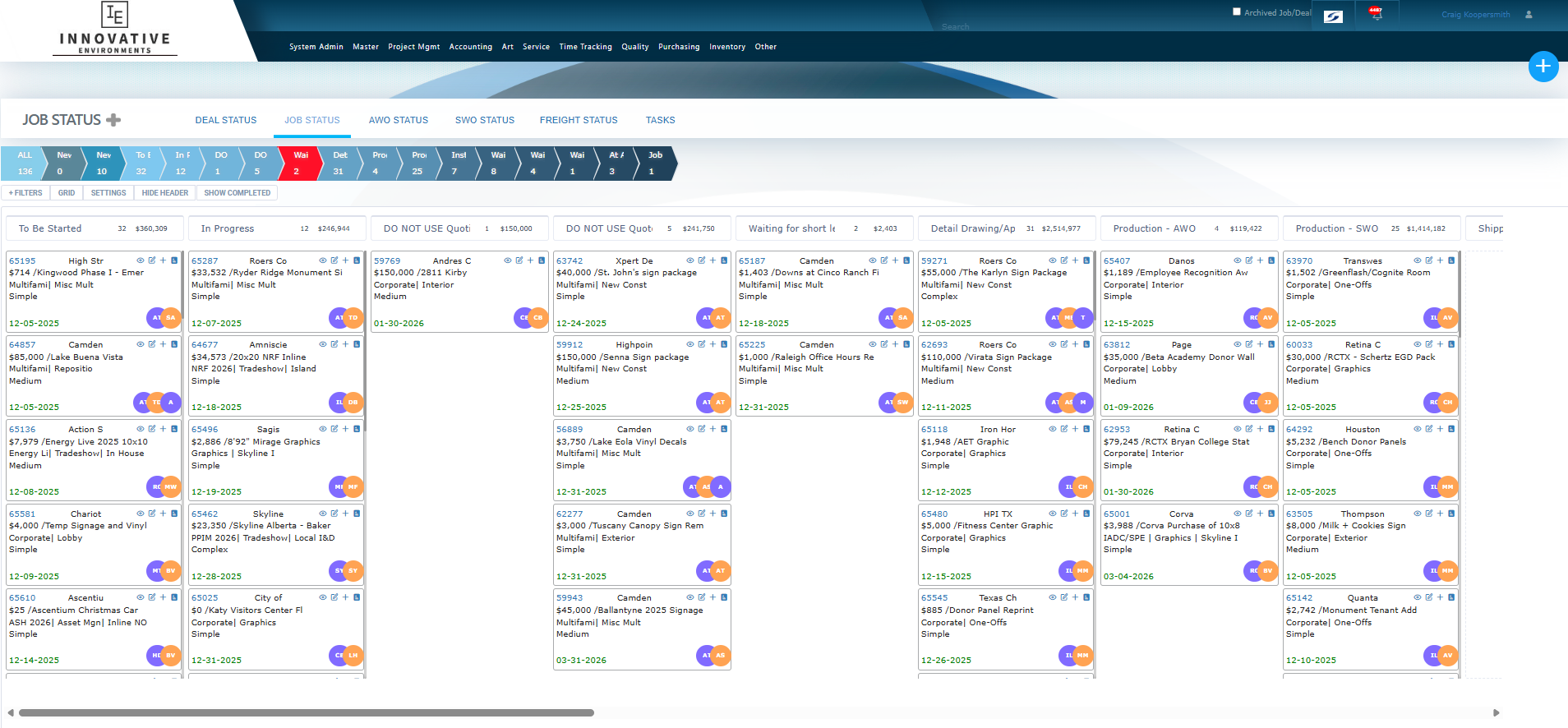 ExhibitPower Jobs Kanban Board